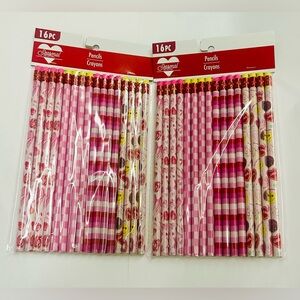 New 2 Packages of Valentines Day Pencils 32 Pencils Total Valentine